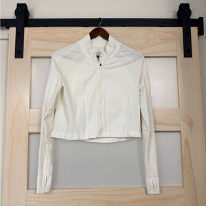 Sweaty Betty Performance Jacket XL/12 White Cropped Zip Running Layer